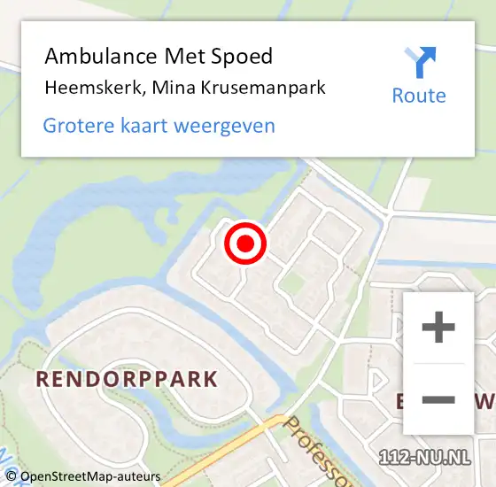 Locatie op kaart van de 112 melding: Ambulance Met Spoed Naar Heemskerk, Mina Krusemanpark op 25 juli 2023 08:17
