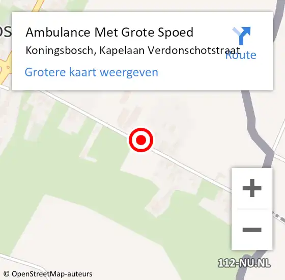 Locatie op kaart van de 112 melding: Ambulance Met Grote Spoed Naar Koningsbosch, Kapelaan Verdonschotstraat op 25 juli 2023 09:08