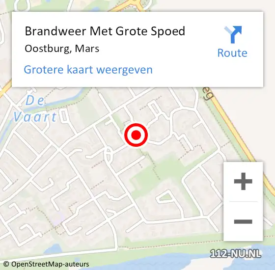 Locatie op kaart van de 112 melding: Brandweer Met Grote Spoed Naar Oostburg, Mars op 25 juli 2023 09:13