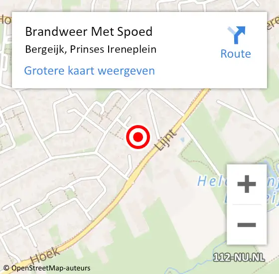 Locatie op kaart van de 112 melding: Brandweer Met Spoed Naar Bergeijk, Prinses Ireneplein op 25 juli 2023 10:22