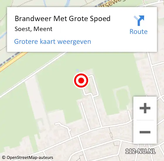 Locatie op kaart van de 112 melding: Brandweer Met Grote Spoed Naar Soest, Meent op 25 juli 2023 12:29