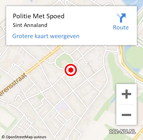 Locatie op kaart van de 112 melding: Politie Met Spoed Naar Sint Annaland op 25 juli 2023 12:38