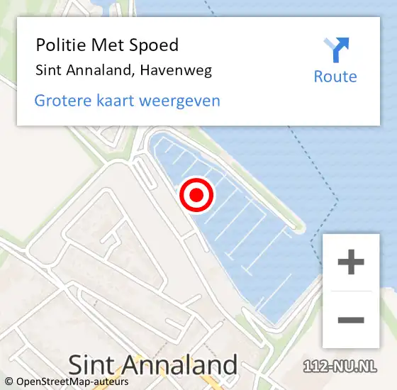 Locatie op kaart van de 112 melding: Politie Met Spoed Naar Sint Annaland, Havenweg op 25 juli 2023 12:38