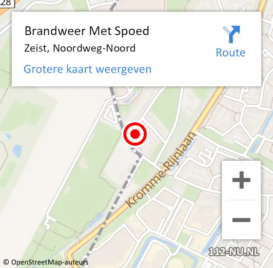 Locatie op kaart van de 112 melding: Brandweer Met Spoed Naar Zeist, Noordweg-Noord op 25 juli 2023 12:44