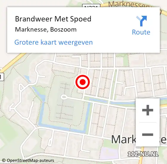 Locatie op kaart van de 112 melding: Brandweer Met Spoed Naar Marknesse, Boszoom op 25 juli 2023 12:50