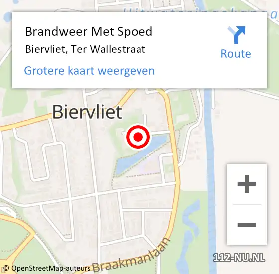 Locatie op kaart van de 112 melding: Brandweer Met Spoed Naar Biervliet, Ter Wallestraat op 25 juli 2023 13:45