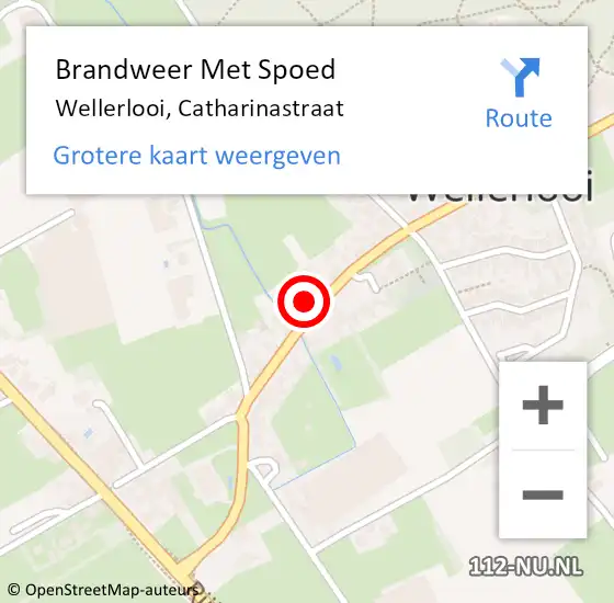 Locatie op kaart van de 112 melding: Brandweer Met Spoed Naar Wellerlooi, Catharinastraat op 25 juli 2023 14:02