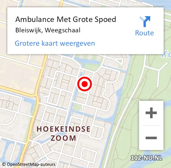 Locatie op kaart van de 112 melding: Ambulance Met Grote Spoed Naar Bleiswijk, Weegschaal op 25 juli 2023 14:23