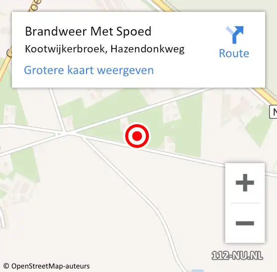 Locatie op kaart van de 112 melding: Brandweer Met Spoed Naar Kootwijkerbroek, Hazendonkweg op 25 juli 2023 14:29