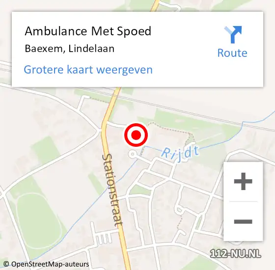 Locatie op kaart van de 112 melding: Ambulance Met Spoed Naar Baexem, Lindelaan op 25 juli 2023 14:48