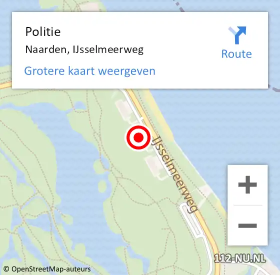 Locatie op kaart van de 112 melding: Politie Naarden, IJsselmeerweg op 25 juli 2023 15:04