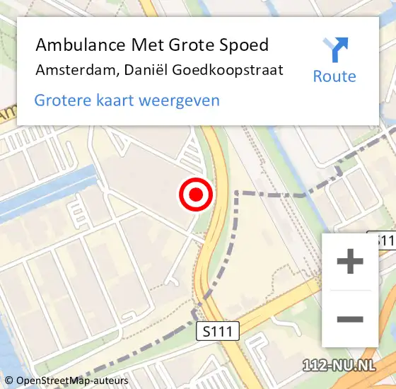 Locatie op kaart van de 112 melding: Ambulance Met Grote Spoed Naar Amsterdam, Daniël Goedkoopstraat op 25 juli 2023 15:12