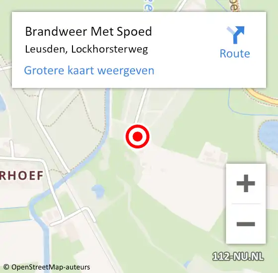 Locatie op kaart van de 112 melding: Brandweer Met Spoed Naar Leusden, Lockhorsterweg op 25 juli 2023 16:01