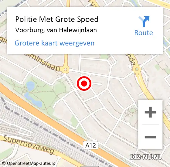 Locatie op kaart van de 112 melding: Politie Met Grote Spoed Naar Voorburg, van Halewijnlaan op 25 juli 2023 16:56