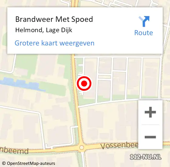 Locatie op kaart van de 112 melding: Brandweer Met Spoed Naar Helmond, Lage Dijk op 25 juli 2023 17:07