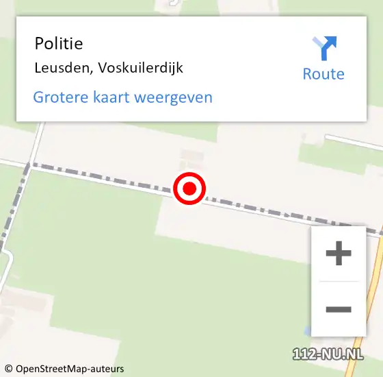 Locatie op kaart van de 112 melding: Politie Leusden, Voskuilerdijk op 25 juli 2023 17:36