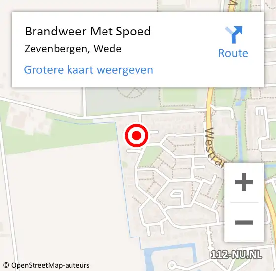 Locatie op kaart van de 112 melding: Brandweer Met Spoed Naar Zevenbergen, Wede op 25 juli 2023 17:39