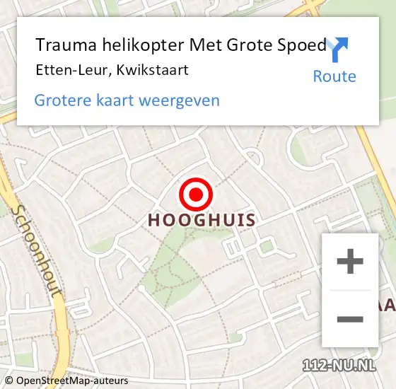 Locatie op kaart van de 112 melding: Trauma helikopter Met Grote Spoed Naar Etten-Leur, Kwikstaart op 25 juli 2023 18:13