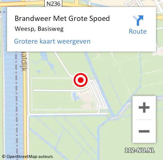 Locatie op kaart van de 112 melding: Brandweer Met Grote Spoed Naar Weesp, Basisweg op 25 juli 2023 19:28