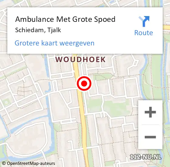 Locatie op kaart van de 112 melding: Ambulance Met Grote Spoed Naar Schiedam, Tjalk op 25 juli 2023 20:07