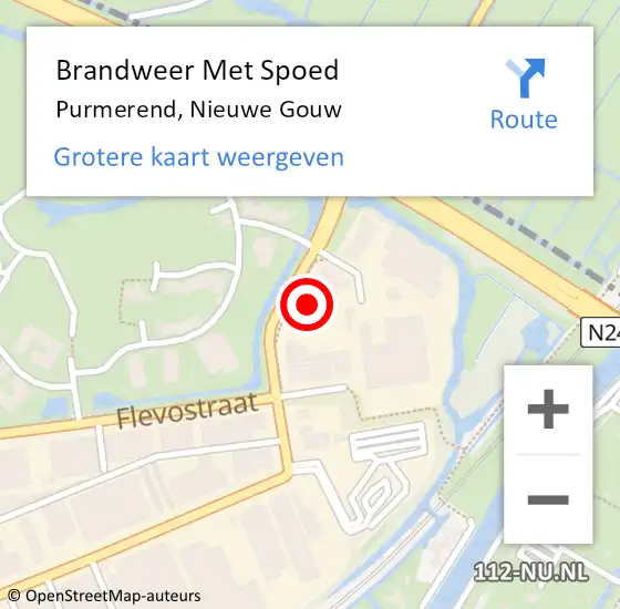 Locatie op kaart van de 112 melding: Brandweer Met Spoed Naar Purmerend, Nieuwe Gouw op 25 juli 2023 20:39