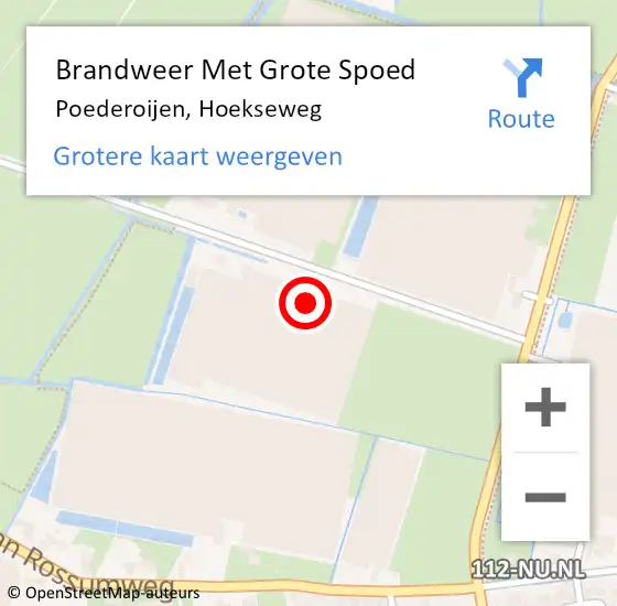 Locatie op kaart van de 112 melding: Brandweer Met Grote Spoed Naar Poederoijen, Hoekseweg op 25 juli 2023 21:18