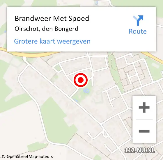 Locatie op kaart van de 112 melding: Brandweer Met Spoed Naar Oirschot, den Bongerd op 25 juli 2023 21:38