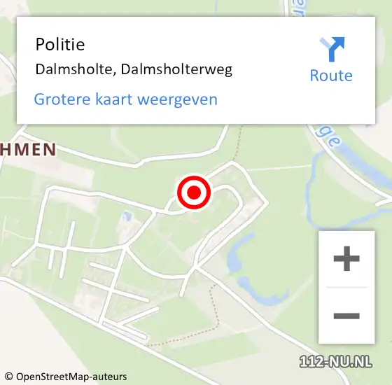 Locatie op kaart van de 112 melding: Politie Dalmsholte, Dalmsholterweg op 25 juli 2023 21:54