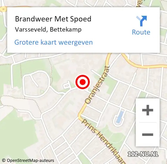 Locatie op kaart van de 112 melding: Brandweer Met Spoed Naar Varsseveld, Bettekamp op 25 juli 2023 23:33