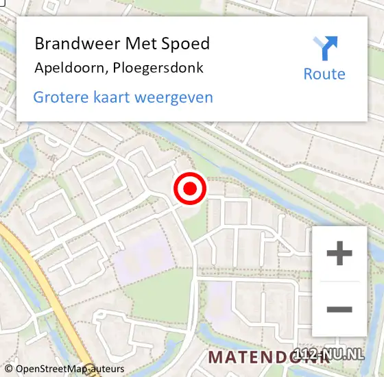 Locatie op kaart van de 112 melding: Brandweer Met Spoed Naar Apeldoorn, Ploegersdonk op 25 juli 2023 23:58