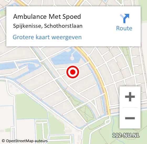 Locatie op kaart van de 112 melding: Ambulance Met Spoed Naar Spijkenisse, Schothorstlaan op 26 juli 2023 02:20