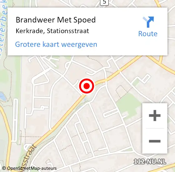 Locatie op kaart van de 112 melding: Brandweer Met Spoed Naar Kerkrade, Stationsstraat op 26 juli 2023 02:35