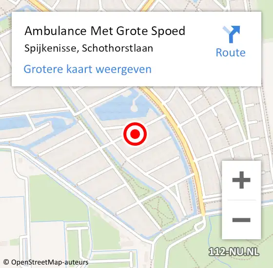 Locatie op kaart van de 112 melding: Ambulance Met Grote Spoed Naar Spijkenisse, Schothorstlaan op 26 juli 2023 03:17