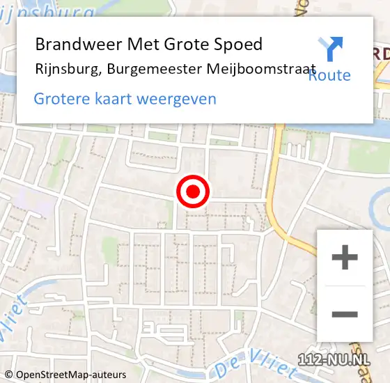 Locatie op kaart van de 112 melding: Brandweer Met Grote Spoed Naar Rijnsburg, Burgemeester Meijboomstraat op 26 juli 2023 03:32