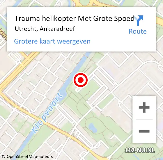 Locatie op kaart van de 112 melding: Trauma helikopter Met Grote Spoed Naar Utrecht, Ankaradreef op 26 juli 2023 03:43