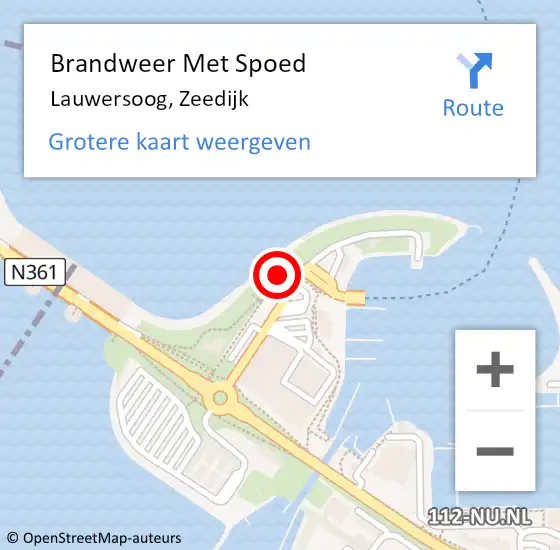 Locatie op kaart van de 112 melding: Brandweer Met Spoed Naar Lauwersoog, Zeedijk op 26 juli 2023 04:40