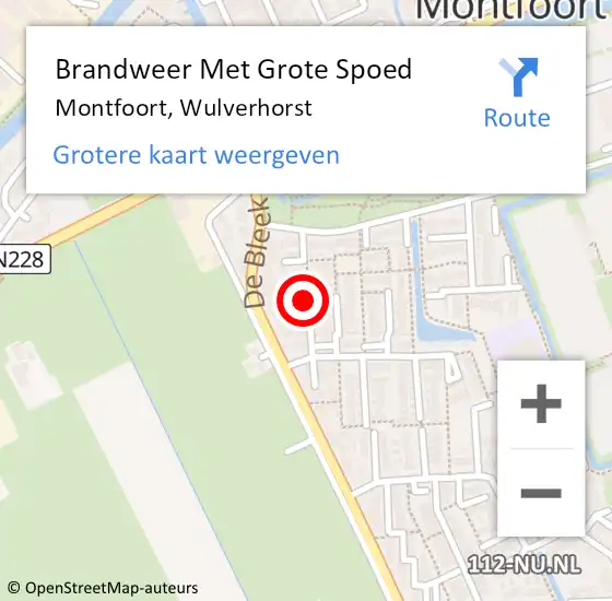 Locatie op kaart van de 112 melding: Brandweer Met Grote Spoed Naar Montfoort, Wulverhorst op 26 juli 2023 08:53