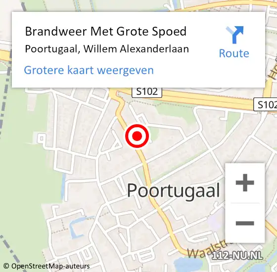 Locatie op kaart van de 112 melding: Brandweer Met Grote Spoed Naar Poortugaal, Willem Alexanderlaan op 26 juli 2023 10:52