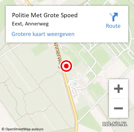 Locatie op kaart van de 112 melding: Politie Met Grote Spoed Naar Eext, Annerweg op 26 juli 2023 10:55