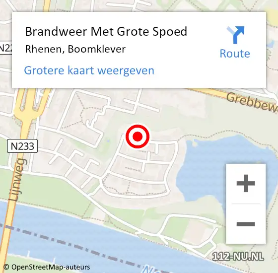 Locatie op kaart van de 112 melding: Brandweer Met Grote Spoed Naar Rhenen, Boomklever op 26 juli 2023 11:39