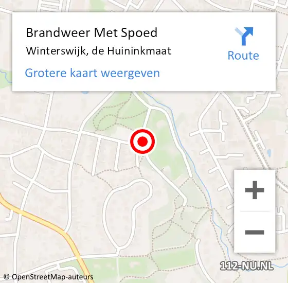 Locatie op kaart van de 112 melding: Brandweer Met Spoed Naar Winterswijk, de Huininkmaat op 26 juli 2023 12:59