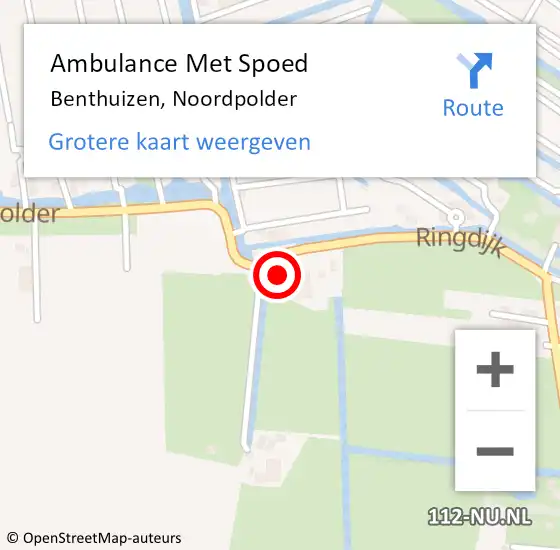 Locatie op kaart van de 112 melding: Ambulance Met Spoed Naar Benthuizen, Noordpolder op 26 juli 2023 14:28