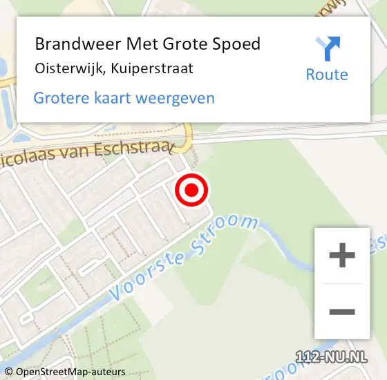 Locatie op kaart van de 112 melding: Brandweer Met Grote Spoed Naar Oisterwijk, Kuiperstraat op 26 juli 2023 15:15
