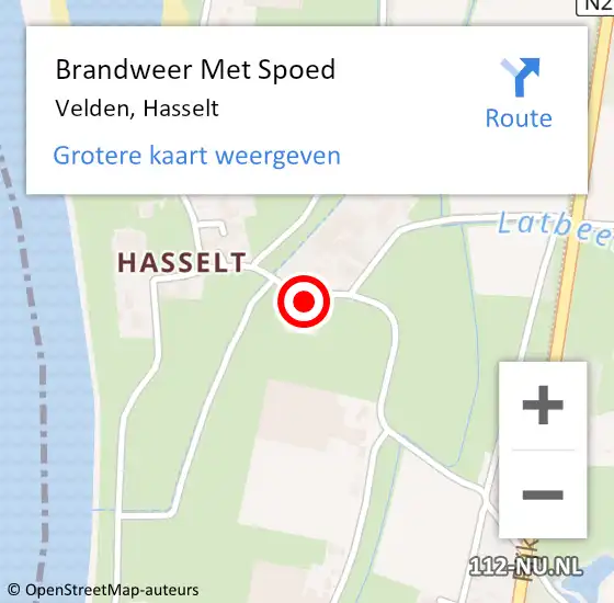 Locatie op kaart van de 112 melding: Brandweer Met Spoed Naar Velden, Hasselt op 26 juli 2023 15:35