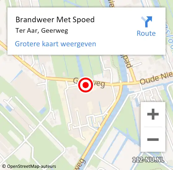 Locatie op kaart van de 112 melding: Brandweer Met Spoed Naar Ter Aar, Geerweg op 13 oktober 2013 13:08