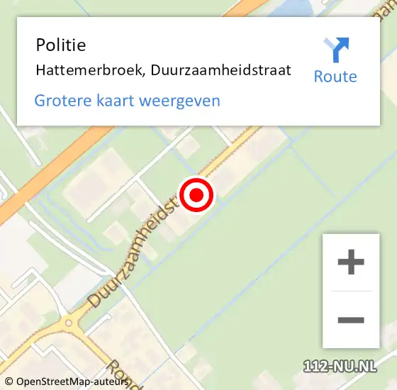 Locatie op kaart van de 112 melding: Politie Hattemerbroek, Duurzaamheidstraat op 26 juli 2023 15:59