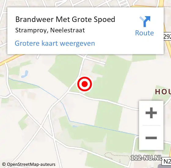 Locatie op kaart van de 112 melding: Brandweer Met Grote Spoed Naar Stramproy, Neelestraat op 26 juli 2023 16:22