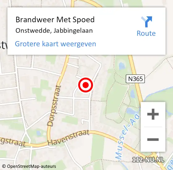 Locatie op kaart van de 112 melding: Brandweer Met Spoed Naar Onstwedde, Jabbingelaan op 26 juli 2023 16:58