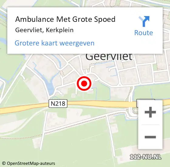 Locatie op kaart van de 112 melding: Ambulance Met Grote Spoed Naar Geervliet, Kerkplein op 26 juli 2023 17:08