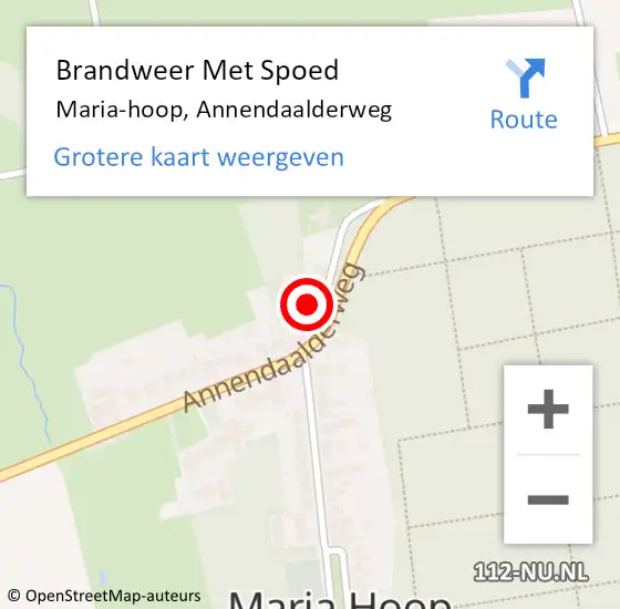 Locatie op kaart van de 112 melding: Brandweer Met Spoed Naar Maria-hoop, Annendaalderweg op 26 juli 2023 17:31